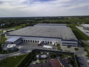 One of the two warehouses, near Warsaw